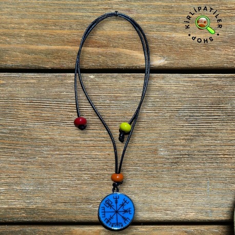 KirliPatiler Epoksi Viking Pusulası (Vegvísir) Araç Aksesuarı, Araç Ayna Aksesuarı