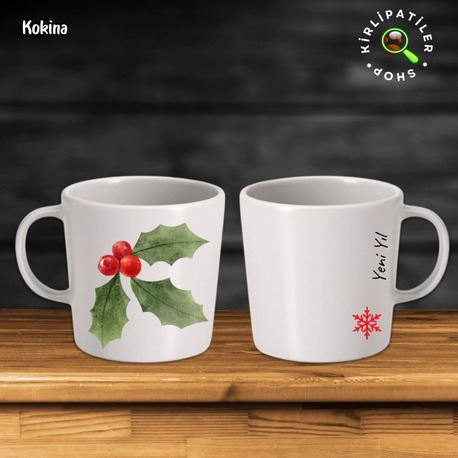 KirliPatiler Taş Kupa Fincan Üzeri Yeni Yıl Noel Baskılı