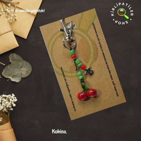 KirliPatiler Murano Cam Yılbaşı Noel Anahtarlık, Çanta Aksesuarı