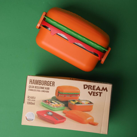 Hamburger Çelik Saklama Kabı 