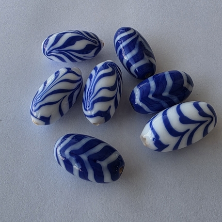 Murano Cam Zebra Desen Boncuk 1 Adet