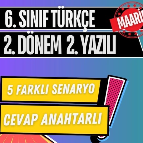 6. Sınıf Türkçe 2. Dönem 2. Yazılı Örnekleri PDF
