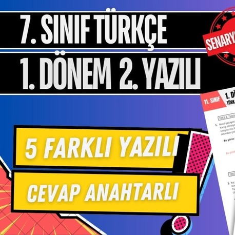 7. SINIF TÜRKÇE 1. Dönem 2. Yazılı