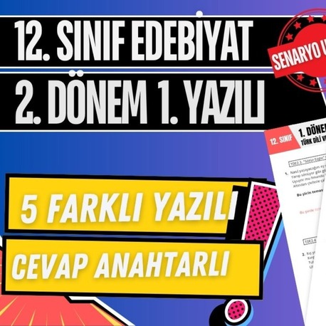 12. Sınıf Edebiyat 2. Dönem 1. Yazılı Örnekleri PDF