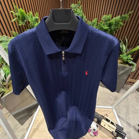 Polo Ralph Lauren Lacivert Örgü Fermuarlı Polo Yaka Triko
