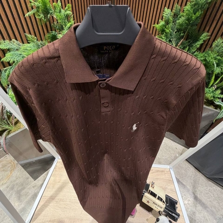 Polo Ralph Lauren Kahverengi Dokulu Polo Yaka Triko Tişört