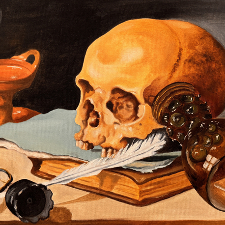 Still Life with Skull and Writing Quill
