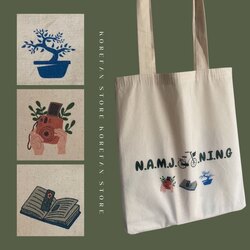 NAMJOONİNG %100 PAMUK ÖZEL TASARIM KALIN BEZ ÇANTA