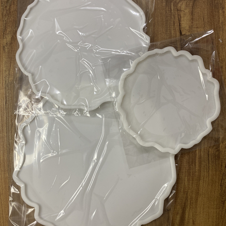 3 lü set 15-20-25cm Geode model katlı sunumluk kalıbı silikon kalıp