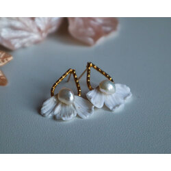 Periwinkle Bride İncili Gelin Küpesi