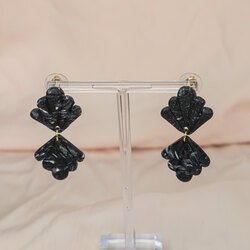 Black Marble Polimer Kil Küpe