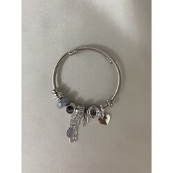 Çelik Kedi Figürlü Charm Pandora Bileklik