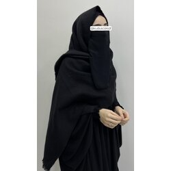 Sade Siyah Tek Taraflı Omuz Şal 