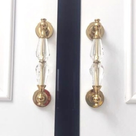 Lüks Kristal Gold Renk Sürgü/Cekme Kapı Kolu Serisi