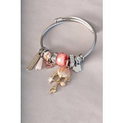 İSTİRİDYE KABUK FİGÜRLÜ CHARM BİLEKLİK