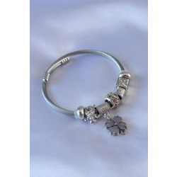 GRİ YONCA DETAYLI CHARM KADIN BİLEKLİK