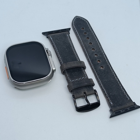 Applewatch Crazy Deri Saat Kordonu Gri