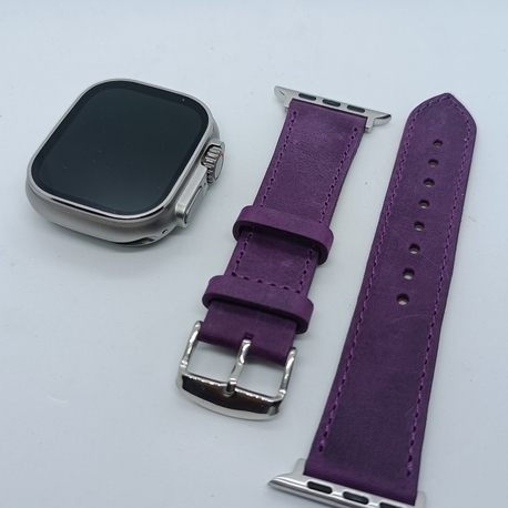 Applewatch Crazy Deri Saat Kordonu Mor