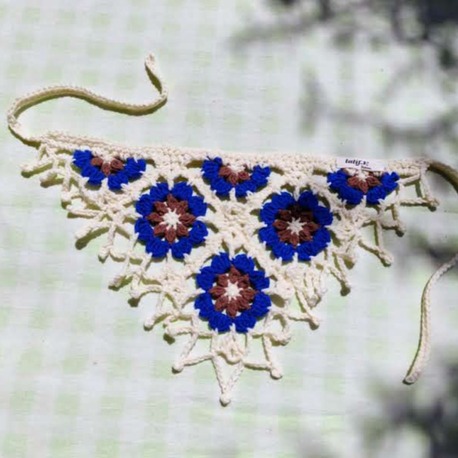 Saks Mavisi Çiçekli Bandana
