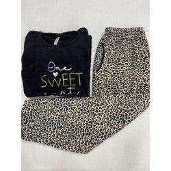 KADIN LEOPAR İKİLİ PİJAMA TAKIMI (3XL/5XL)