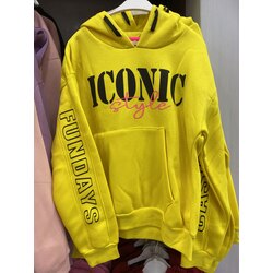 ICONIC BASKI KAPŞONLU SWEAT 
