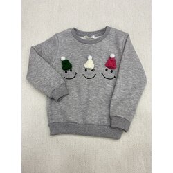 ŞAPKALI GÜLEN YÜZ BASKILI ÇOCUK SWEAT