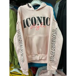 ICONIC BASKI KAPŞONLU SWEAT