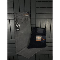 Boss İçi Örme Esnek Kumaş Regular Fit Nakış İşleme Jeans Kot Pantolon.