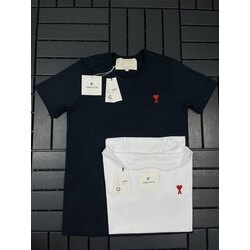 Ami %100Pamuk Orj.Kumaş Göğüs ve Ense Nakış Logo T-shirt.