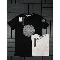 Stone Island Göğüs Baskı Logo Kol Düğmeli Özel Marka Logo %100Pamuk Orj.kumaş T-shirt.