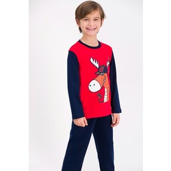 Rolypoly Winter Deer Açık Kırmızı Erkek Çocuk Pijama Takımı