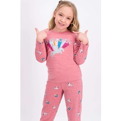 Rolypoly Unicorn Pembe Kız Çocuk Pijama Takımı