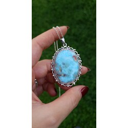 Antik Larimar Kolye (Büyük olan)