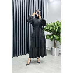 ponpon detaylı oversize elbise 