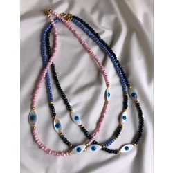 Sedef & Boncuk Evil eye kolye / Necklace (2li Kolye)