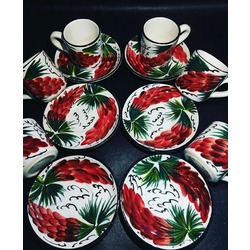  İşlemeli İkili Ve Altılı Set Fincan Takımı