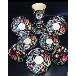  İşlemeli İkili Ve Altılı Set Fincan Takımı