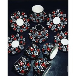  İşlemeli İkili Ve Altılı Set Fincan Takımı