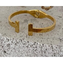ÇELİK TİFFANY MODEL GOLD BİLEKLİK 


