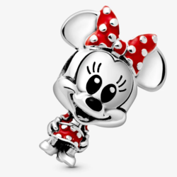 Disney Puantiye Fiyonklu Ve Elbiseli Minnie Charm