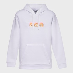 LaQuerencia Triple Cat Baskılı Kapüşonlu Oversize Sweatshirt LQ-0210