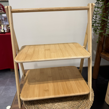 2 Katlı Bambu Stand