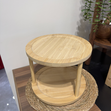 Döner Tabaklı Bambu Stand