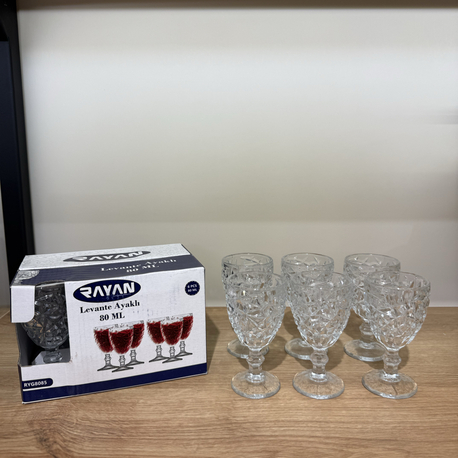 6’lı Ayaklı Cam Kadeh Seti 80 ml 