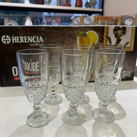 Hadise Ayaklı Cam Meşrubat Bardağı 6’lı Set – 220 ml