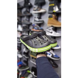 Unisex Bayaband Crocs Siyah Kalın Yeşil