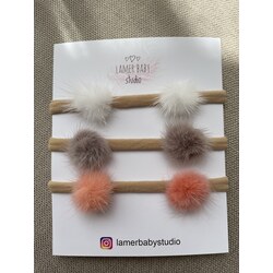 Mini Ponpon Bandana Set