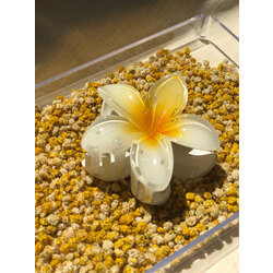 Aloha Lotus Çiçeği Toka "Beyaz-Sarı"