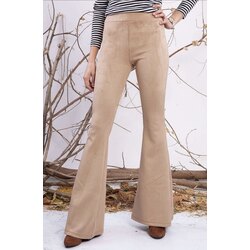 Camel İspanyol Paça Süet Pantalon