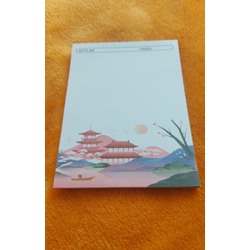 Kırmızı Düz Çin Temalı Memopad a6
